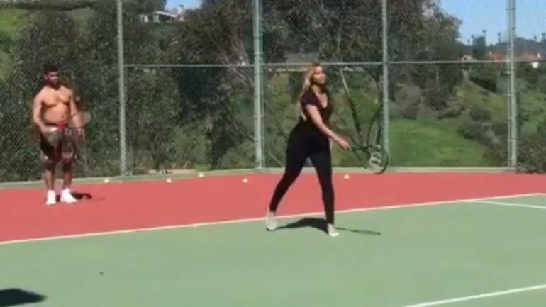 Serena Williams offers Russell Wilson, Ciara lessons after watching them play tennis - CBSSports.com