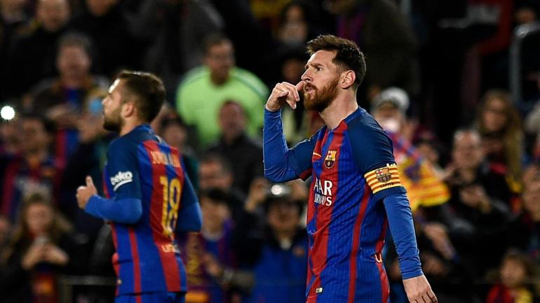 Messi's goal celebration sure looks like a message to Barcelona management