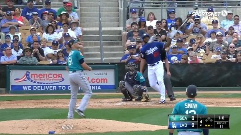 WATCH: Looks like Yasiel Puig is working on his bat flip during spring training