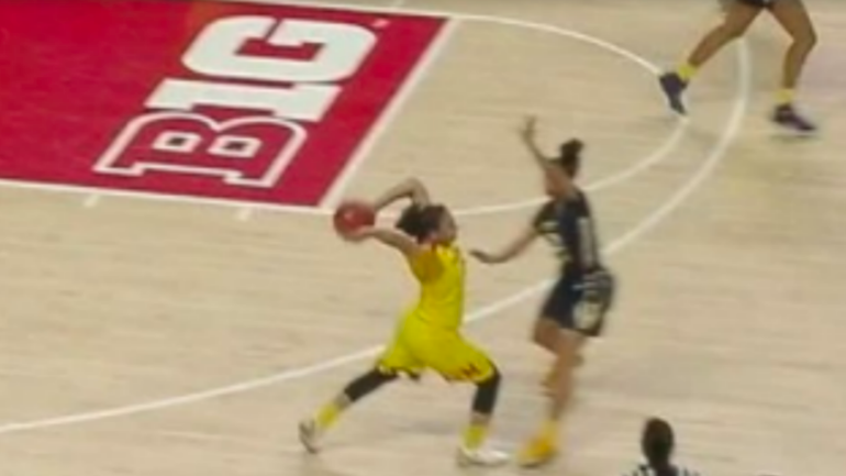 WATCH: Maryland player makes miraculous overhead three-quarter court buzzer-beater
