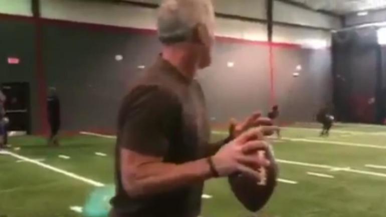 WATCH: Brett Favre, 47, throws with Falcons player, shows off killer arm