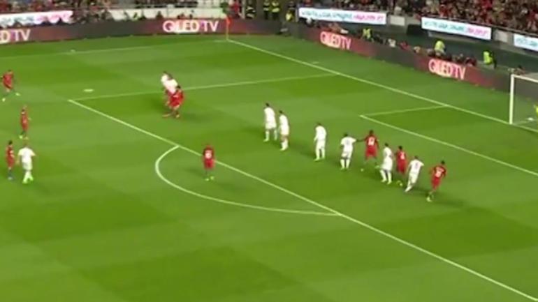 WATCH: Cristiano Ronaldo joins historic club with sick far-post free kick