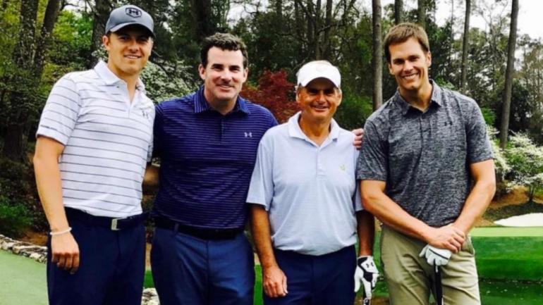 LOOK: Tom Brady plays golf with Jordan Spieth at Augusta before Masters