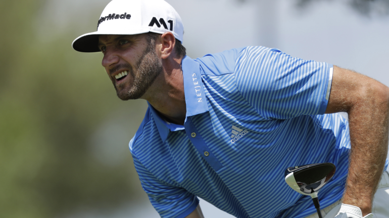 Masters 2017: Dustin Johnson (back) practicing, will try to play in Round 1