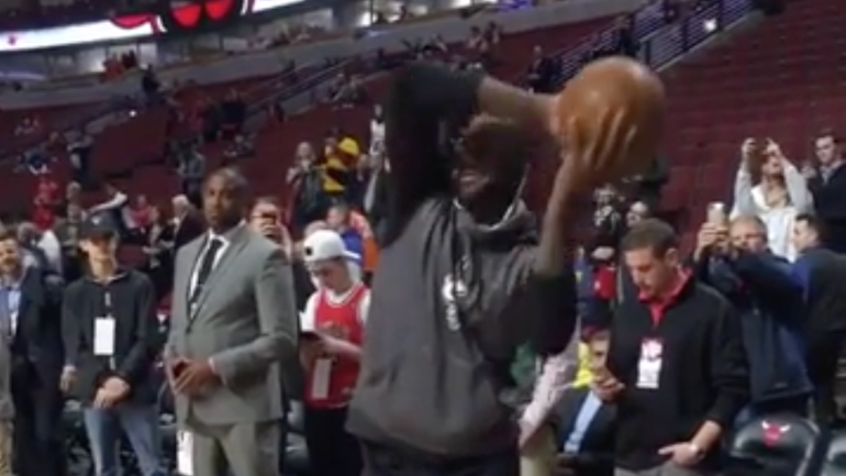 WATCH: LeBron James mimics (mocks?) Lonzo Ball's wacky shooting motion