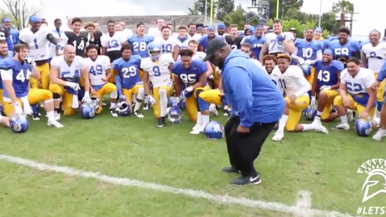 SJSU coach, an ex-MC Hammer backup dancer, gets down to 'U Can't Touch This'