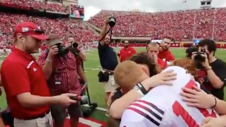 WATCH: A military family reunited at Nebraska spring game will warm your heart