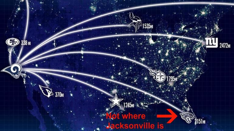 LOOK: The Rams don't seem to know where Jacksonville is located in Florida