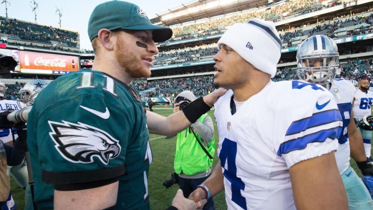 WATCH: Carson Wentz takes Cowboys hat off fan, Eagles fans go absolutely nuts
