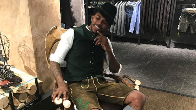 LOOK: Lakers' Nick Young goes all out with his German beer festival outfit