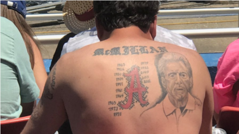 LOOK: Alabama coach Nick Saban is now a tattoo on someone's back