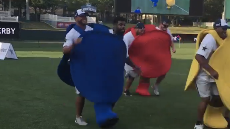 LOOK: Dak Prescott, Ezekiel Elliott team up to get smoked in a particular charity race