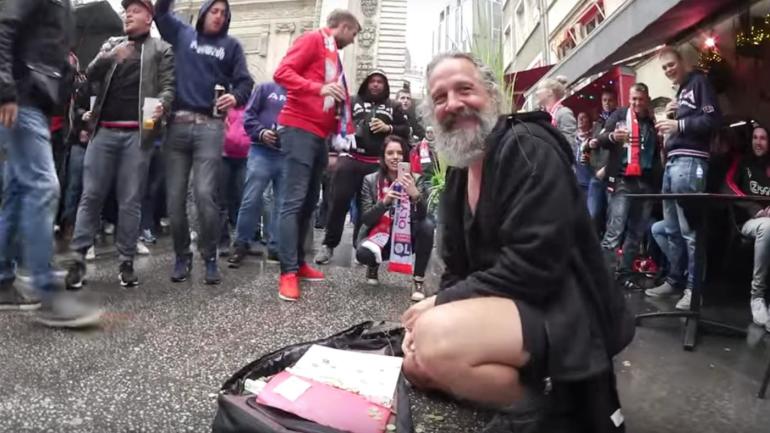 WATCH: Ajax fans' incredible gesture to homeless man will warm your heart