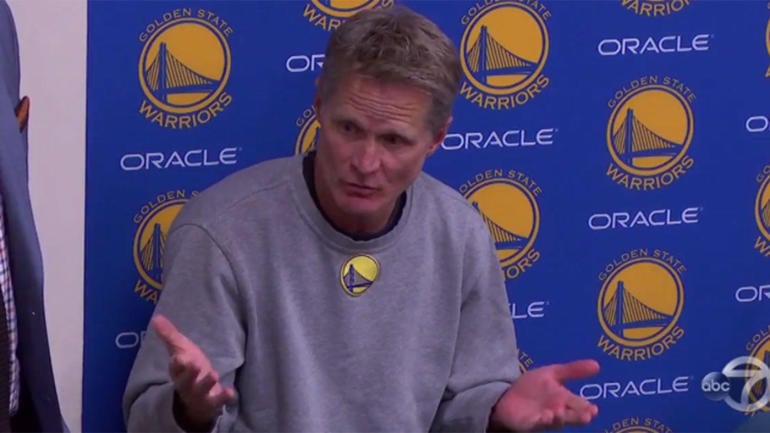 WATCH: Steve Kerr gives Warriors pep talk at halftime of Game 1 vs. Spurs
