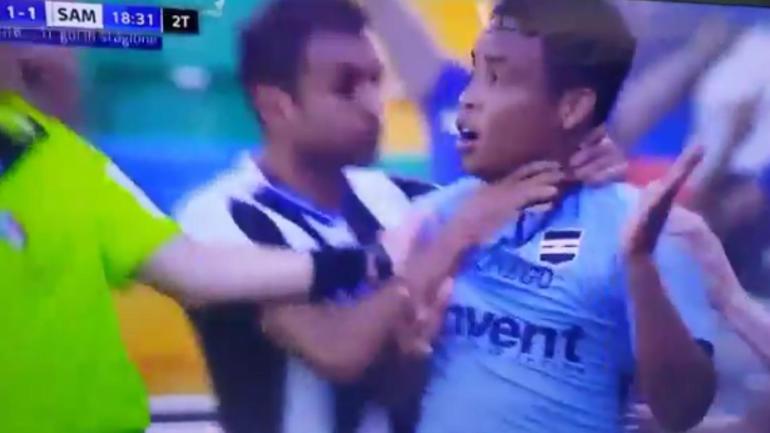 WATCH: Serie A player choked by former teammates after celebrating goal vs. ex-team