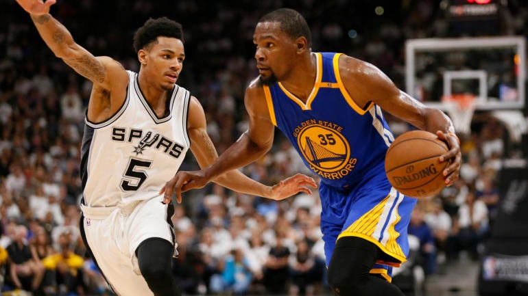 Short-handed Spurs can't keep up with Kevin Durant, Warriors in Game 3