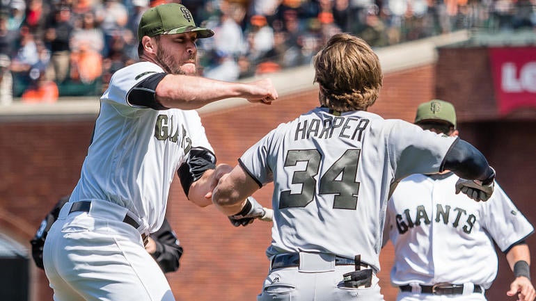 MLB curiously alters auction of Hunter Strickland jersey from Bryce Harper brawl
