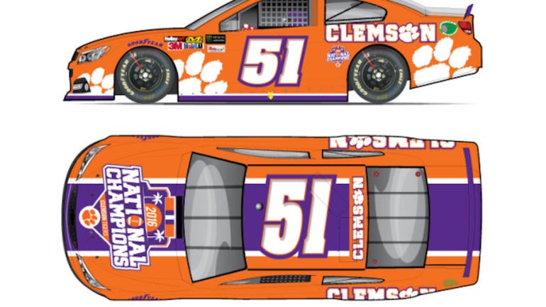 LOOK: Clemson's football team is getting its own NASCAR paint job