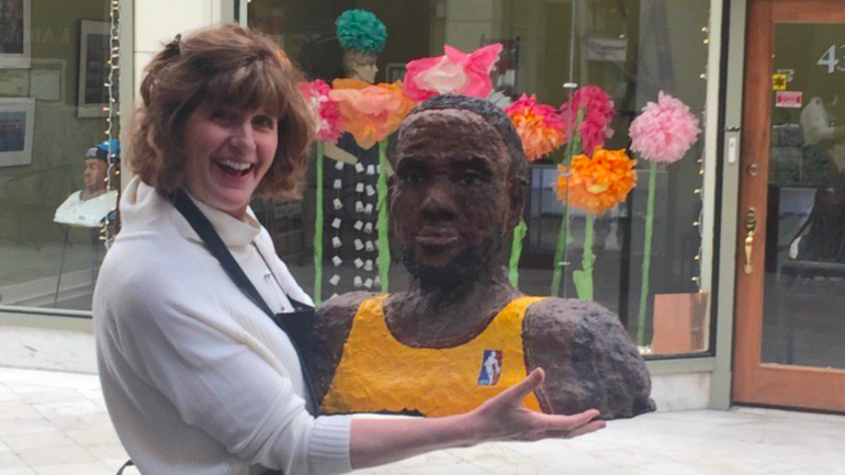 LOOK: Cavs fan creates 30-pound sculpture of LeBron James made out of dryer lint