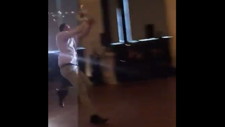 LOOK: Rob Gronkowski goes full Gronk after intercepting bouquet at wedding