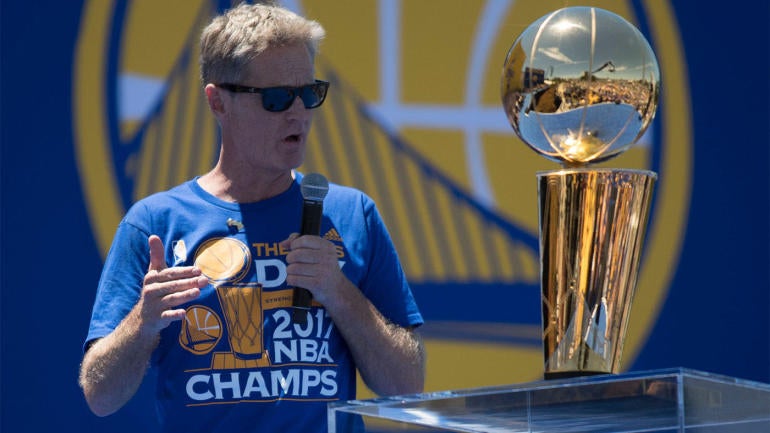 Steve Kerr wins title with super team but loses name game during celebration speech
