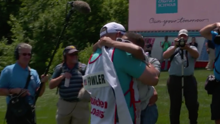 WATCH: Rickie Fowler helps military dad surprise son at Quicken Loans National