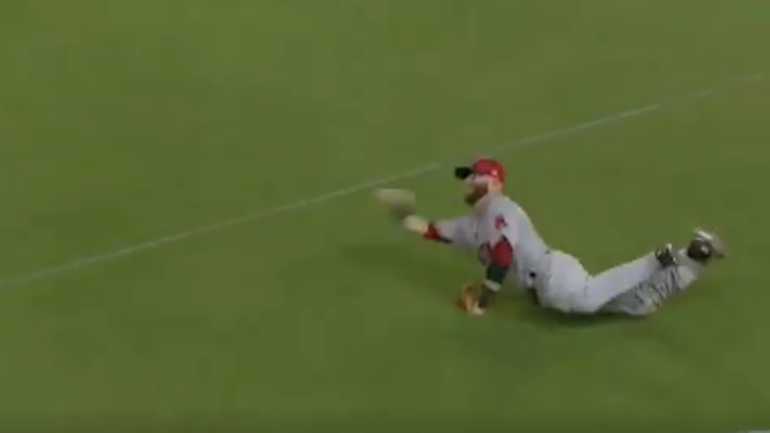 WATCH: Dustin Pedroia shows why you always back up the play