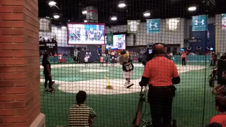 Let's all just watch the A's mascot fail to hit a home run in slow motion