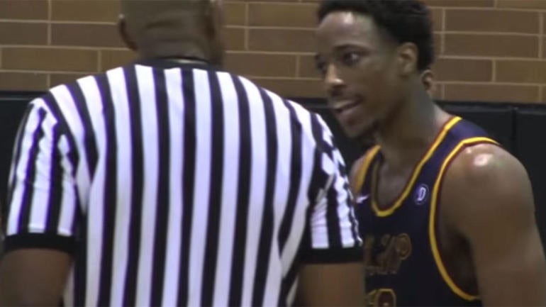 WATCH: DeMar DeRozan gets frustrated and chucks the ball at a Drew League ref