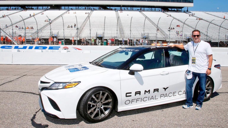LOOK: Patriots offensive coordinator Josh McDaniels drives pace car at NASCAR New Hampshire race