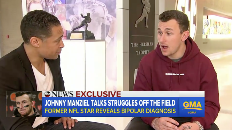 Sober Johnny Manziel says he is bipolar, trying to come back after 'huge downfall