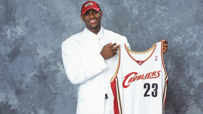 LeBron James poses
