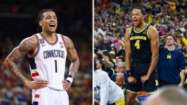 Michigan's unstoppable team meets UConn's immovable program in a heavyweight NCAA title bout for the ages