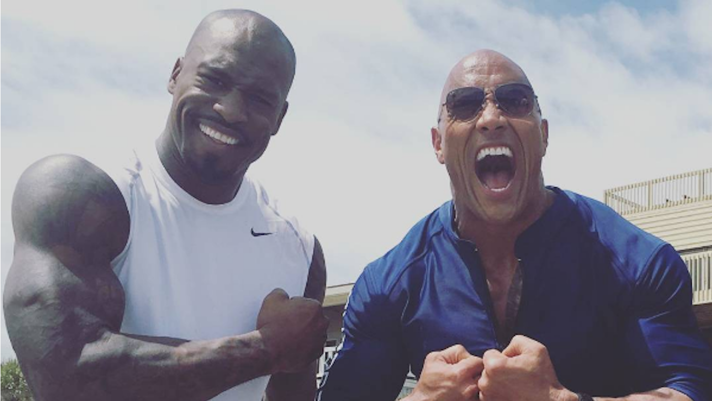LOOK: The Rock almost looks puny next to this ripped NFL tight end