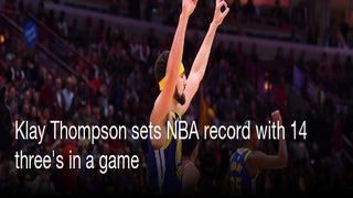 Warriors' Klay Thompson sets NBA record for 3-pointers