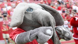 Big Al on the Field at Bryant-Denny Stadium Waving The Alabama