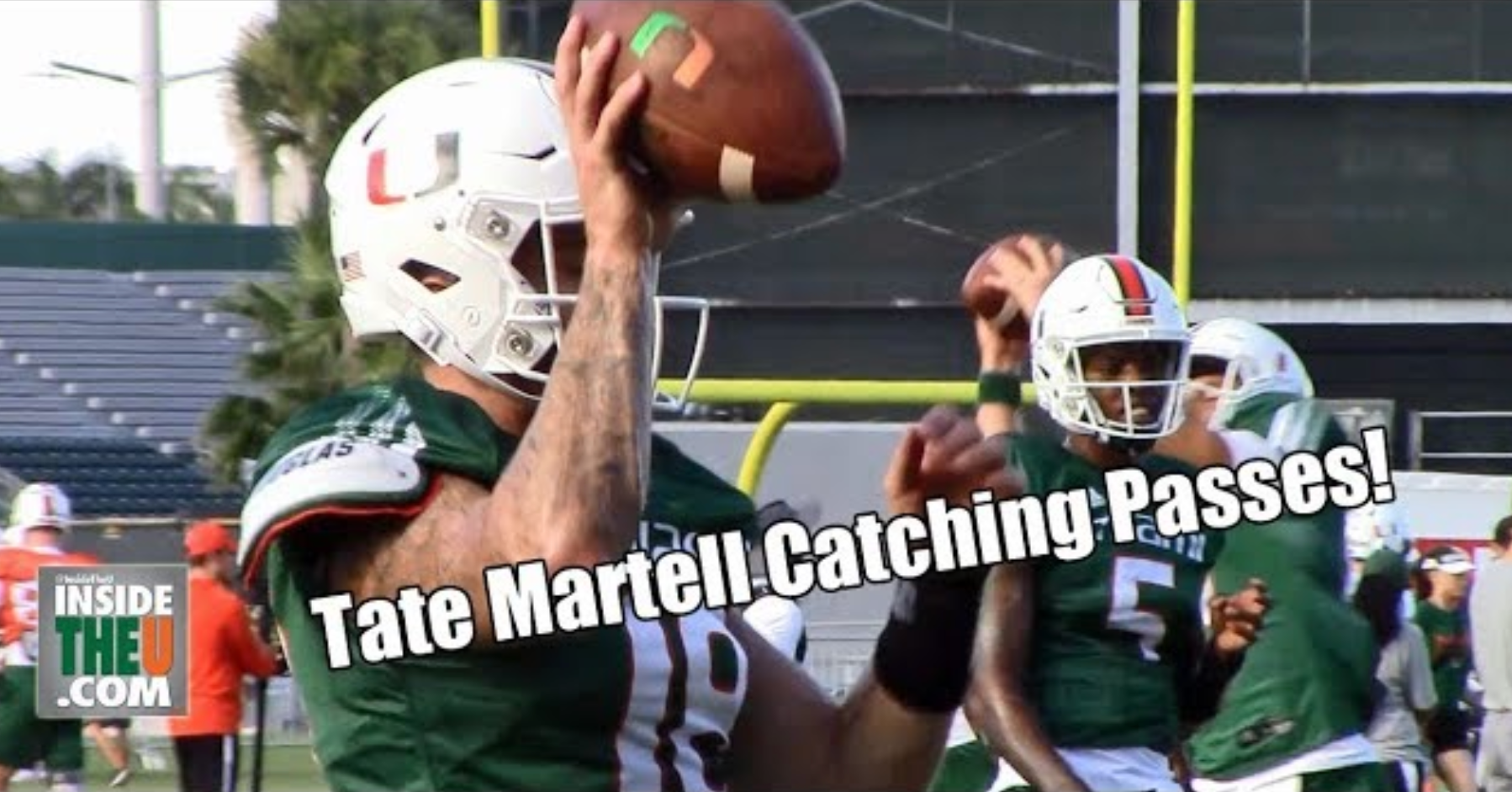 Miamis Tate Martell Catching Passes In Qb Drills