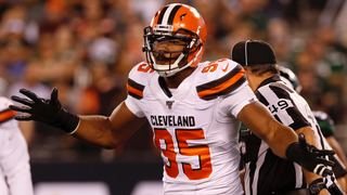 Watch: Myles Garrett brings the heat for his first pitch in Cleveland