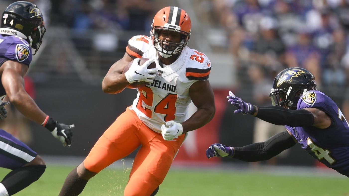 Browns RB Nick Chubb scores touchdown on monster run vs. Bengals