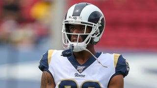 Baltimore Ravens cornerback Marcus Peters (24) reacts to a play