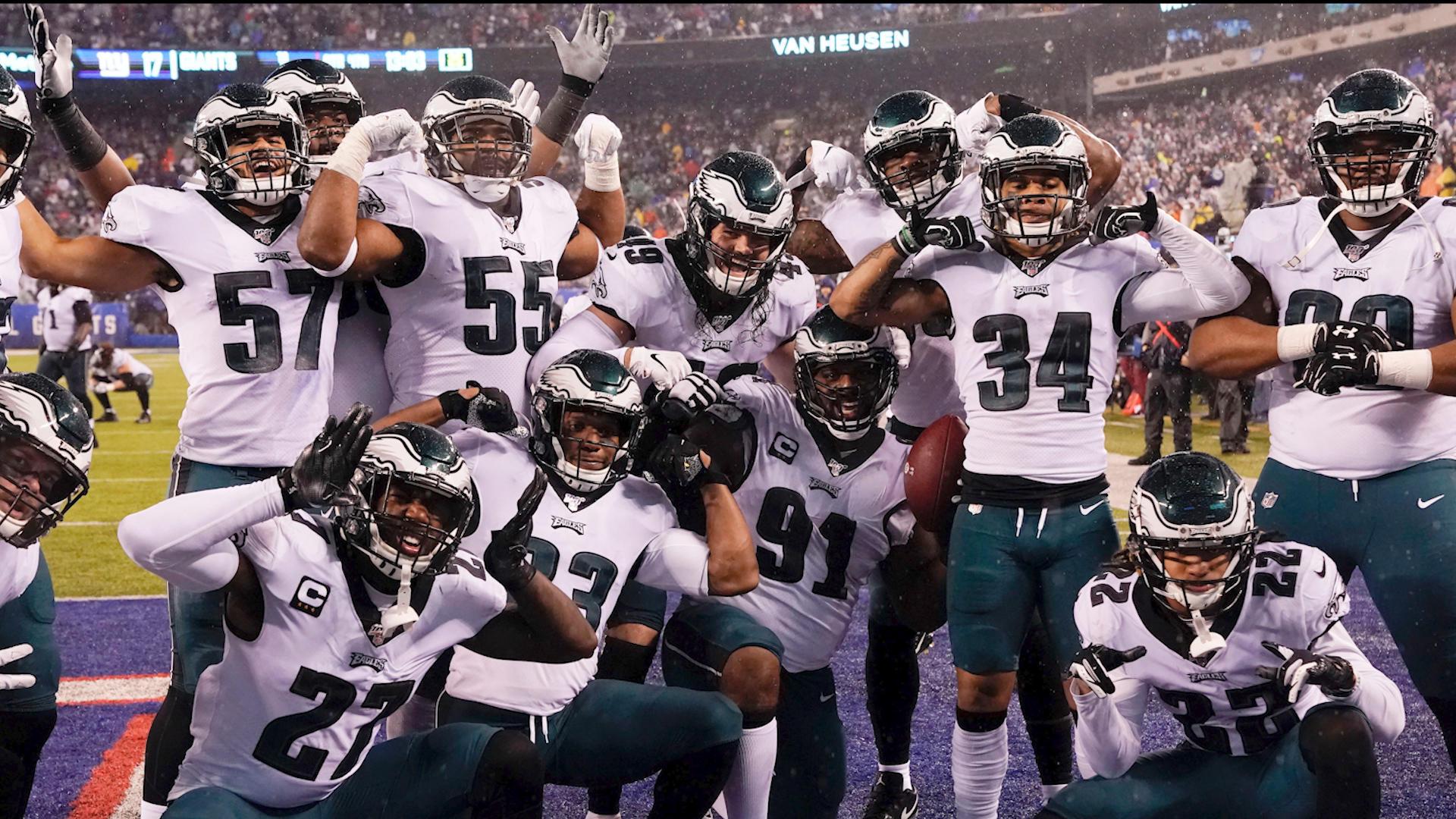 Injury-ravaged Eagles beat Giants 34-17 to win NFC East