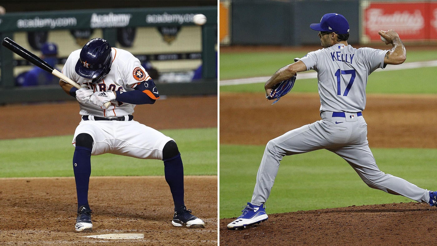 Benches clear as Dodgers' Joe Kelly throws behind Astros' Alex Bregman,  taunts Carlos Correa - ESPN