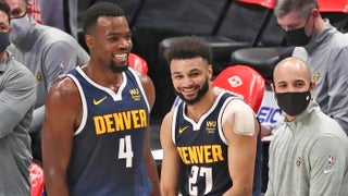 SAN ANTONIO (Feb. 28, 2019) NBA player Dejounte Murray, dons
