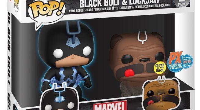 Funko Pop Marvel Teleporting Lockjaw & Black Bolt 2pk SDCC 2018 in Stock for sale online 