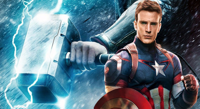 Avengers Battle Captain America Holds Mjolnir iPhone Wallpaper  iPhone  Wallpapers