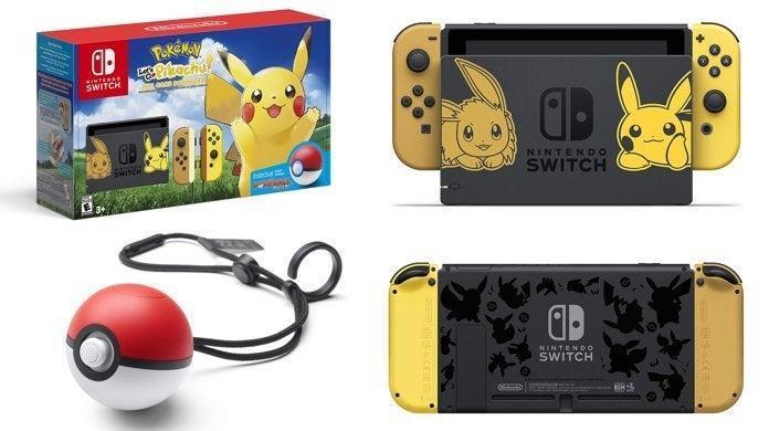 Nintendo Switch in is Let\'s Back Pikachu Pokemon: Go, Bundle Stock