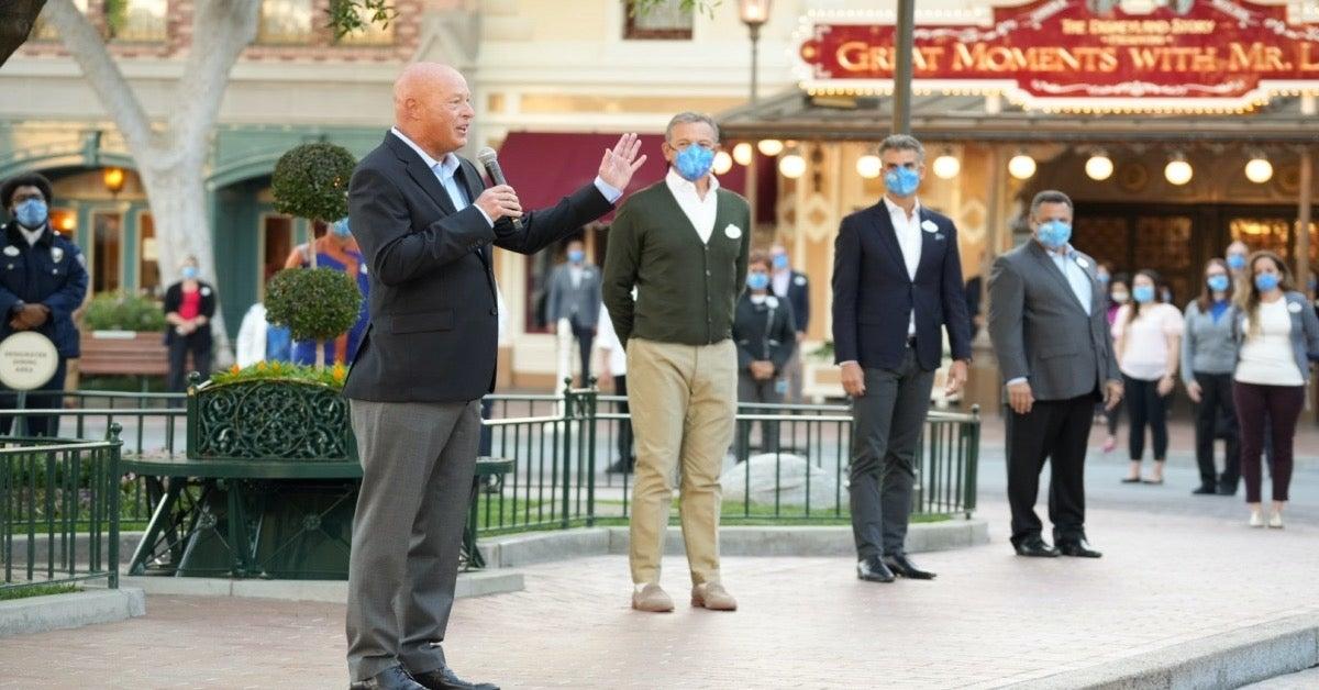 Disney&#39;s Bob Chapek and Bob Iger Welcome Guests Back to Disneyland on Reopening Day: &quot;Bring Back the Magic&quot;