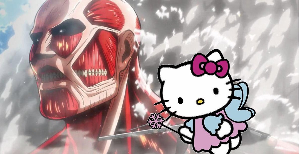 Crossover de Attack on Titan com a Sanrio une violência do mangá