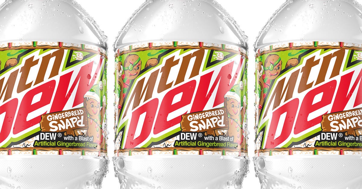 Mountain Dew Soda Gingerbread Snap'd Bottle (20 oz)