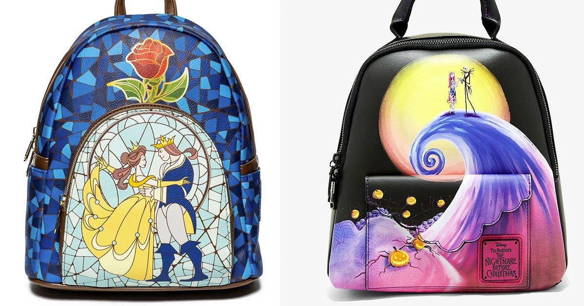 Beauty and the Beast Stained-Glass Window Loungefly Backpack